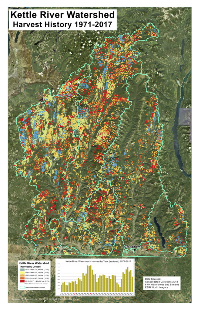 harvesting map, 1971-2017, david leversee, boundary region, timber harvest, forestry